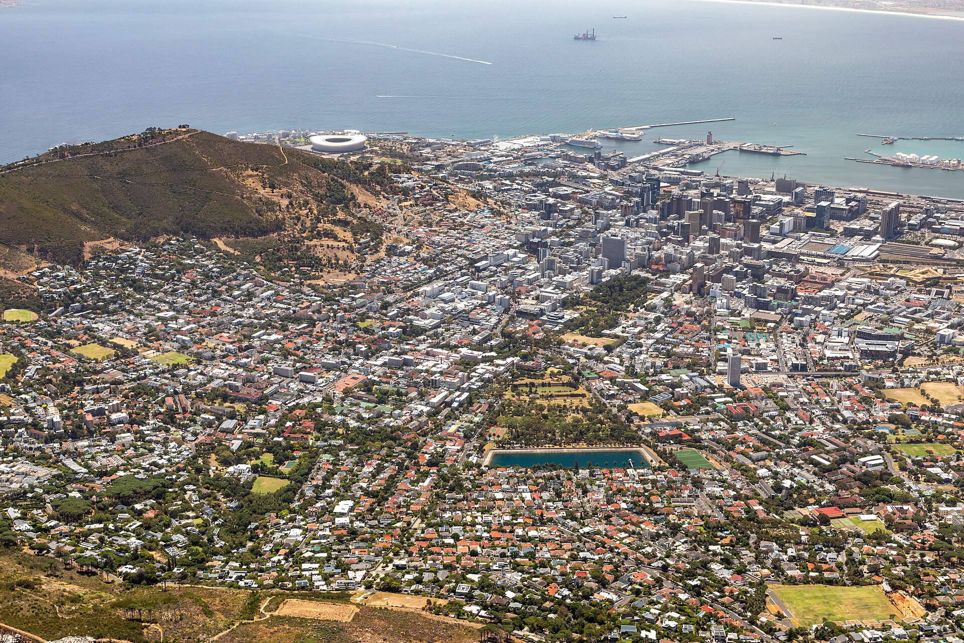 Cape Town city bowl Table Mountain